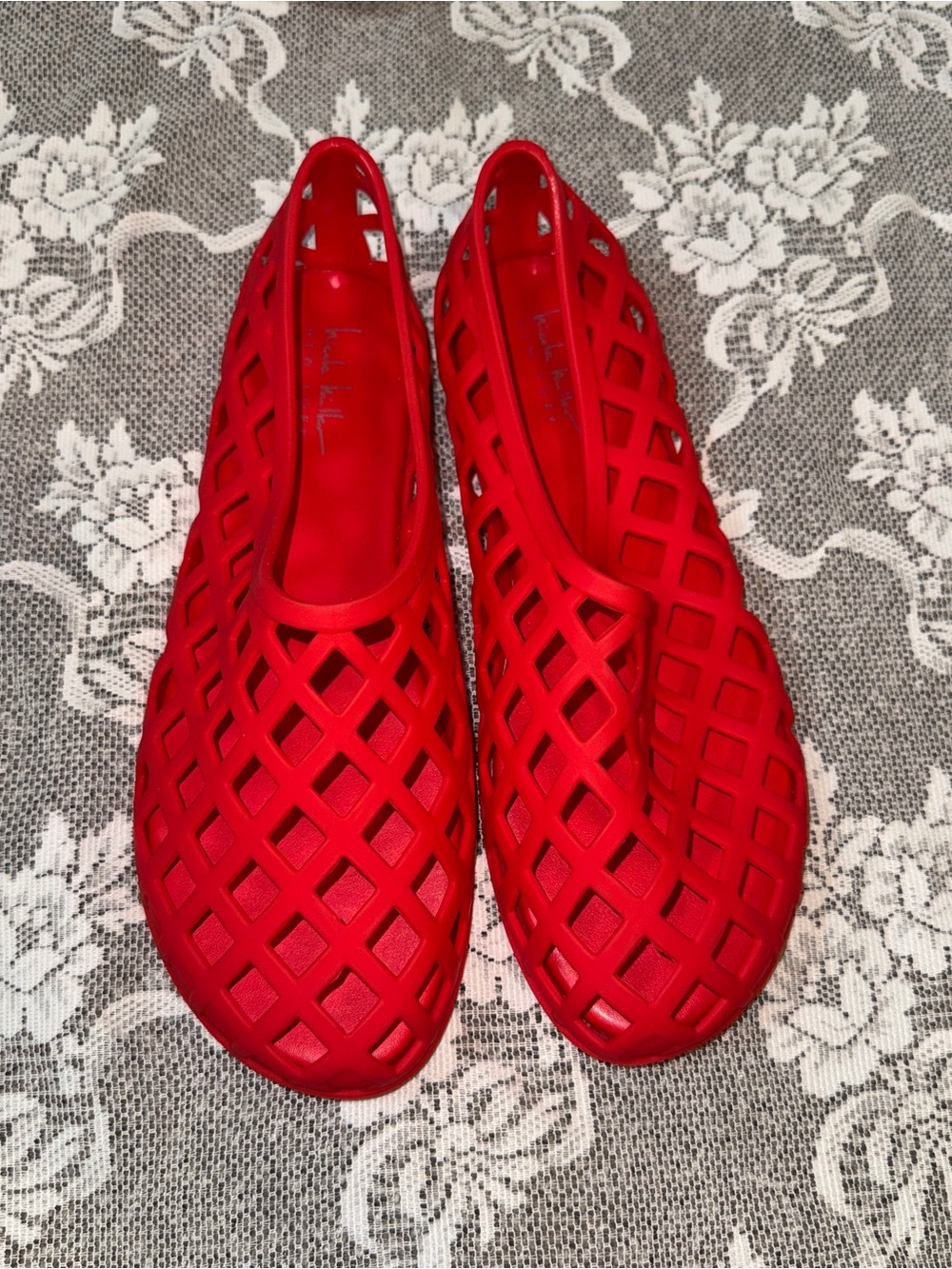 Red Women's Jelly Flats